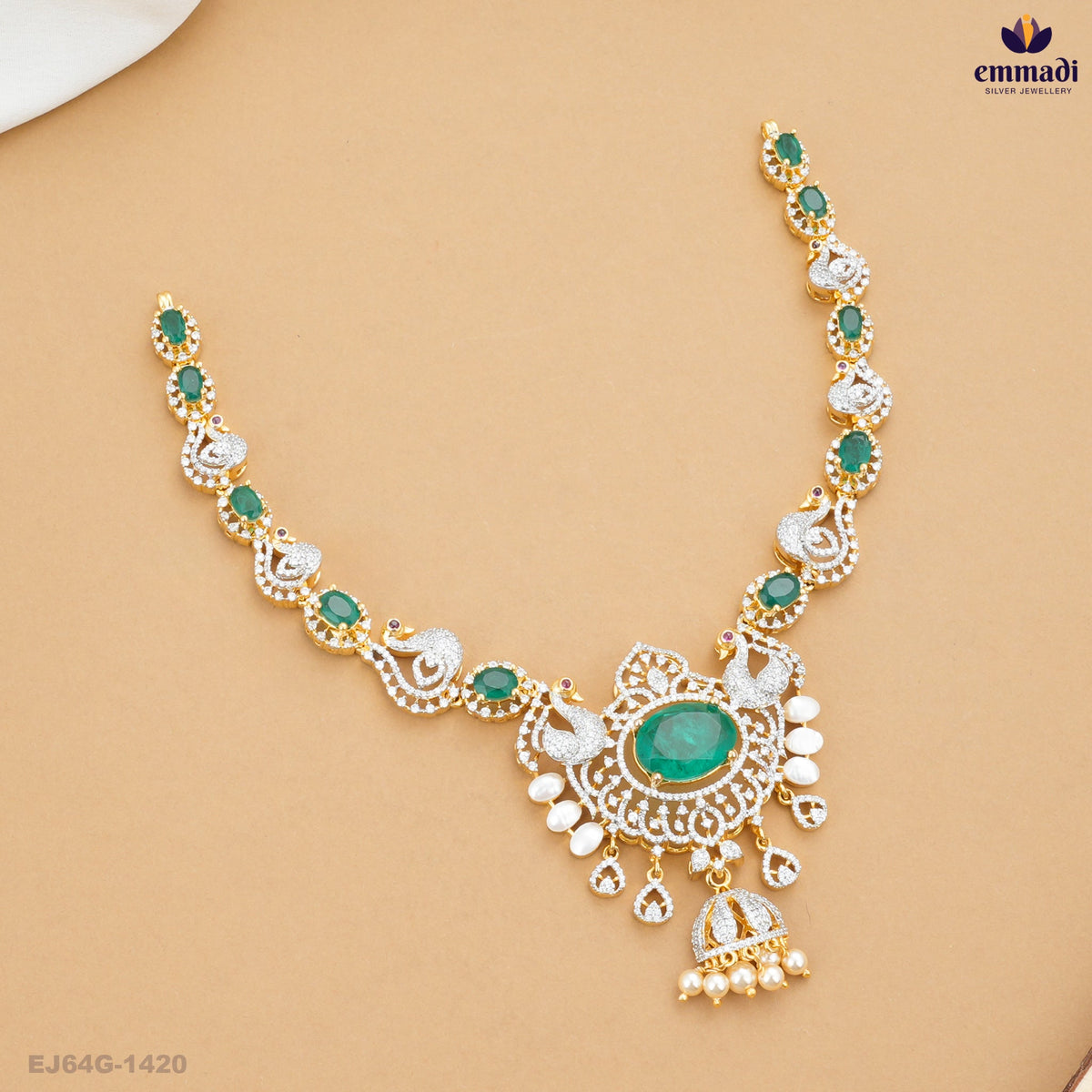 Baidehi Premium CZ Green Necklace