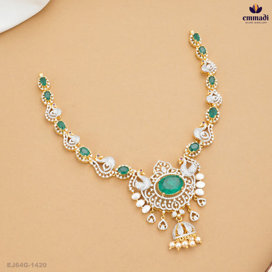 Baidehi Premium CZ Green Necklace