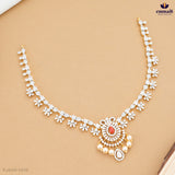 BALAVATHANI Exquisite Red CZ Necklace