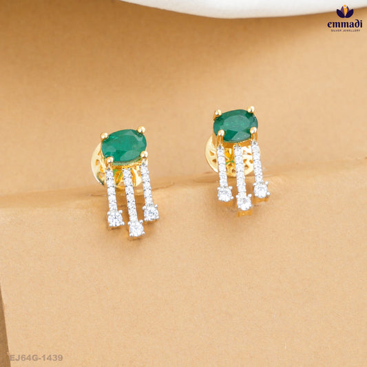 Banamala Captivating Green CZ Studs