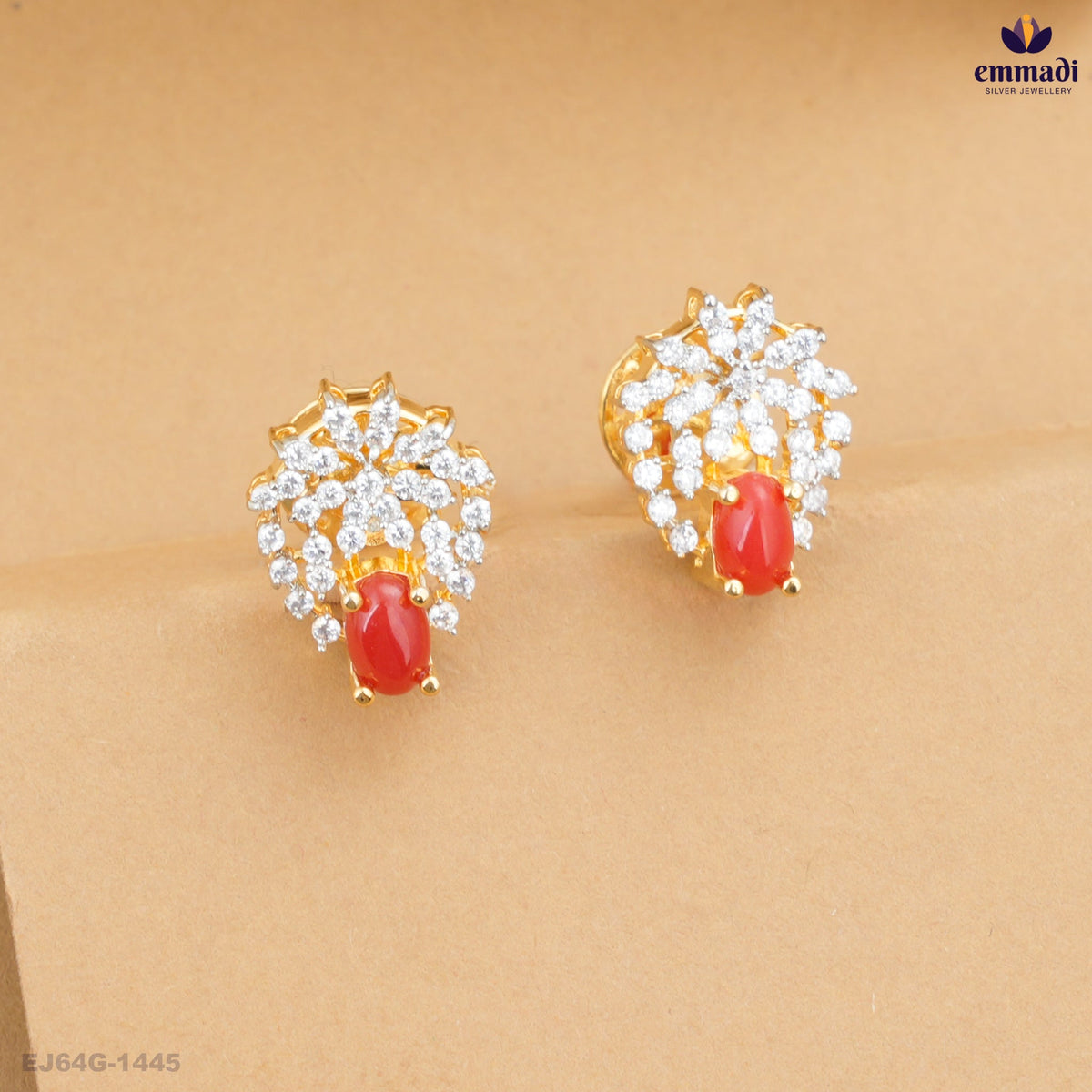 BANSARI Elegant Orange Premium CZ Studs