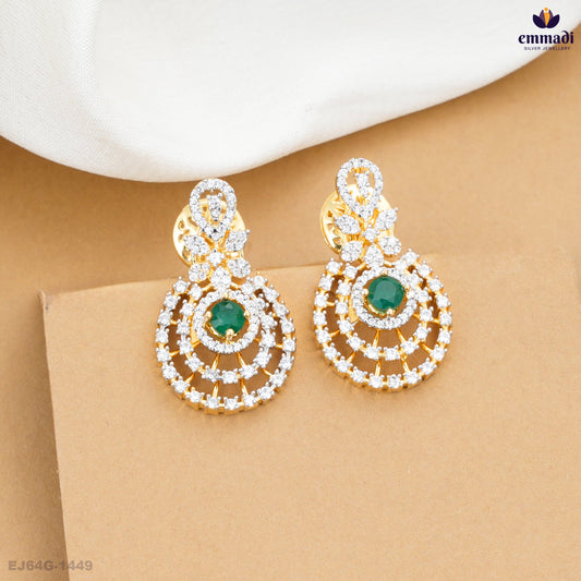 Banumathi Exquisite Green CZ Hangings
