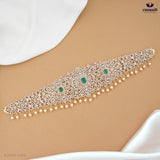 BASANTEE: Premium CZ Vaddanam in Green