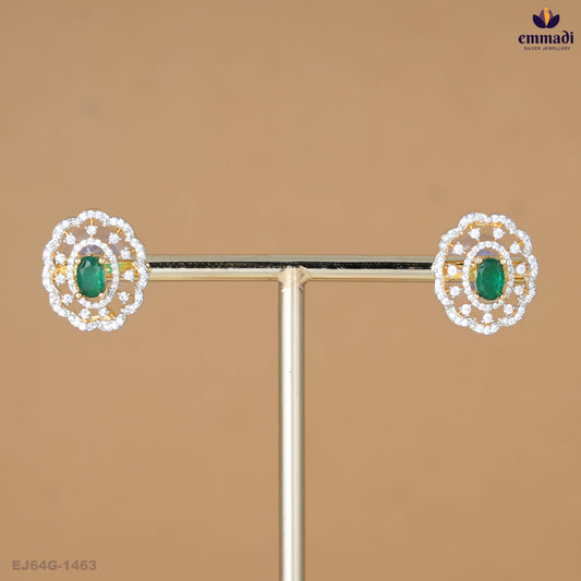 Basantie Exquisite Green Premium CZ Studs