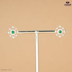 BHAARATI Exquisite Green CZ Studs