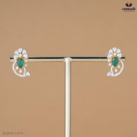Bhagwanti Premium CZ Green Studs