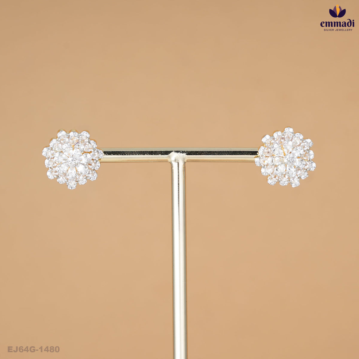 Bhagyawati Premium White CZ Studs
