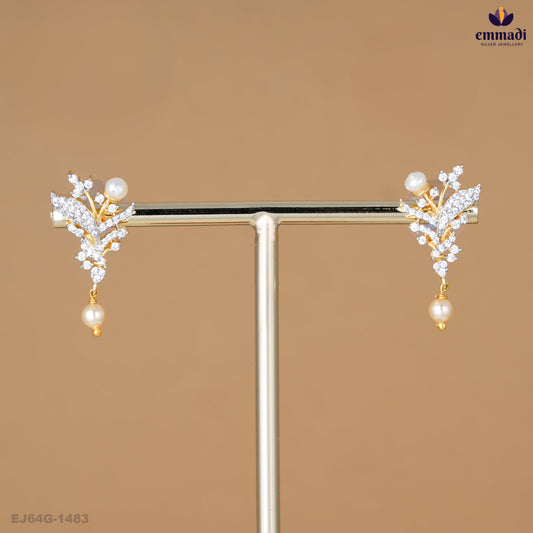 BHAMINI Exquisite White CZ Studs