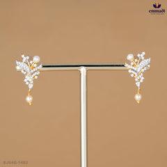 BHAMINI Exquisite White CZ Studs