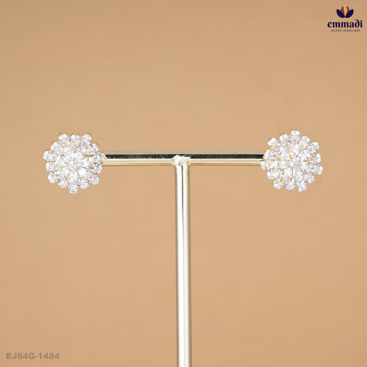 Bhanuja Elegant White CZ Studs