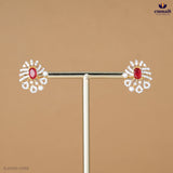 BHARAVI Premium Red CZ Studs Collection