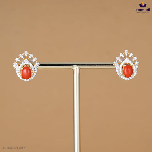 Bhavane Radiant Red CZ Studs Collection