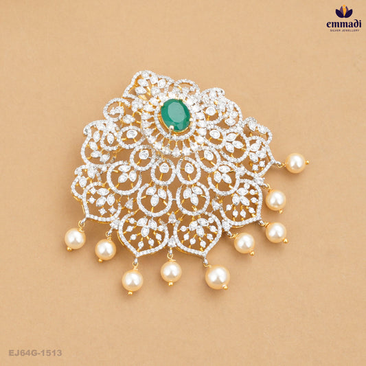BINDHU Elegant Green CZ Pendant