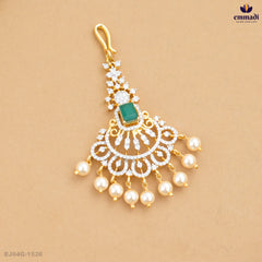CAUVERY Elegant Green Papidi Billa Silver Jewellery