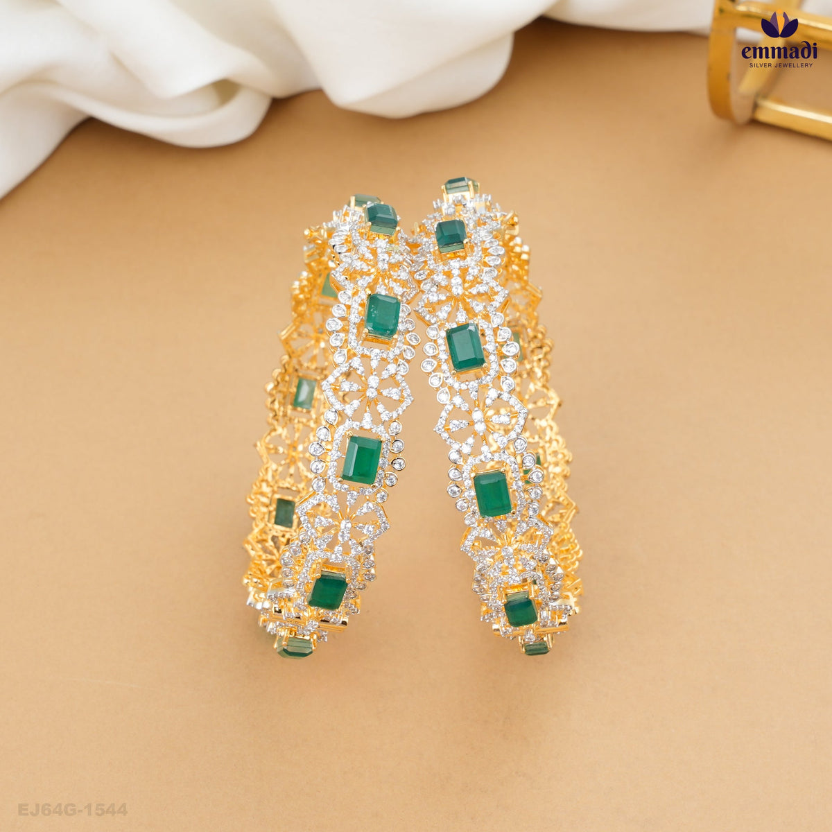 Chaitalee Premium Green CZ Bangles