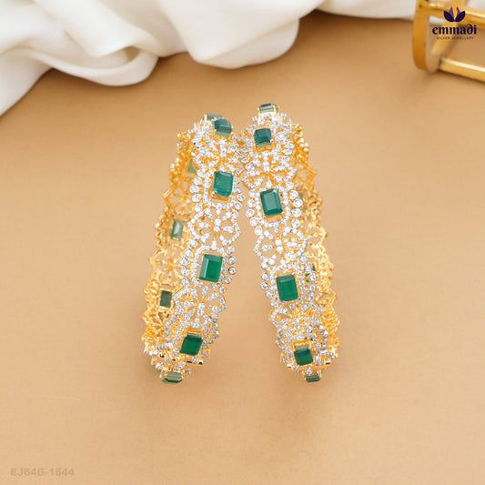 Chaitalee Premium Green CZ Bangles