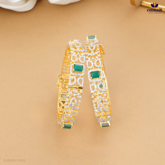 Chaitaly Premium CZ Green Bangles