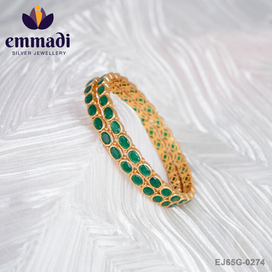 Parameshwari Stone Green Bangles