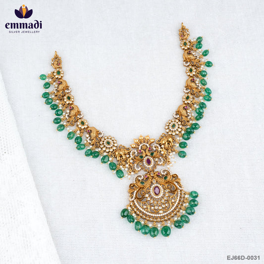 SHRISTI Elegant Multi-Color CZ Nakshi Necklace