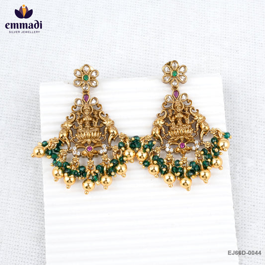 Mahalakshmi Multi-Color Nakshi Silver Hangings