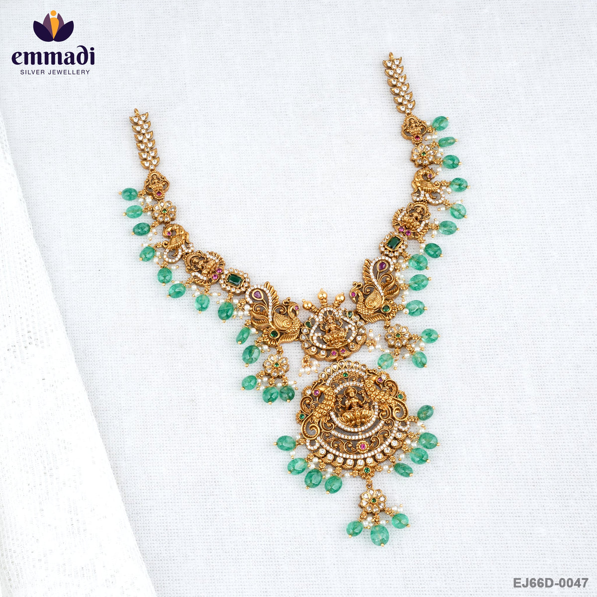 SHAKUNTALA Multi Color CZ Nakshi Necklace