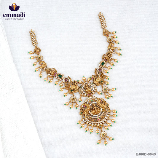 HIMALI Exquisite Multi-Color CZ Nakshi Necklace