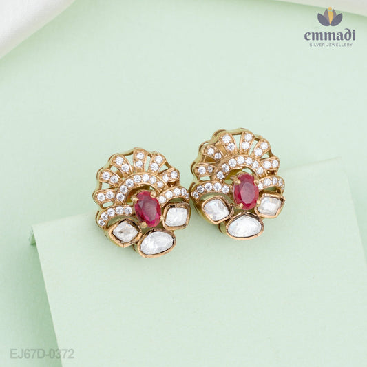 Maris Exquisite Red Victorian Studs