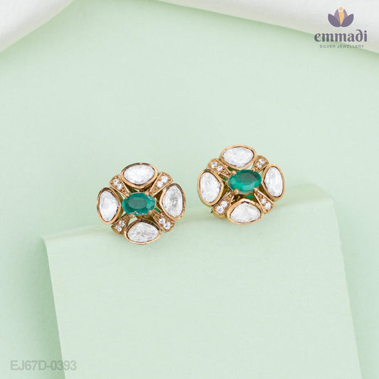 Urvashi Exquisite Green Victorian Studs