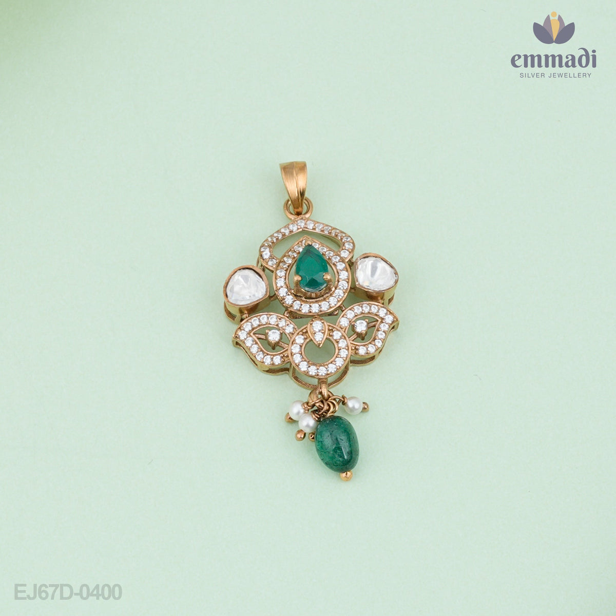 Sreelatha & Raviya Victorian Pendant and Studs Jewellery Elegance Collection