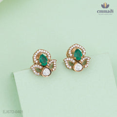 ### Title: Raviya Stunning Victorian Green Studs Jewellery