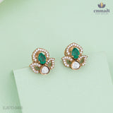 Divya & Jayanthi Stunning Victorian Green Pendant and Stud Jewelry Set