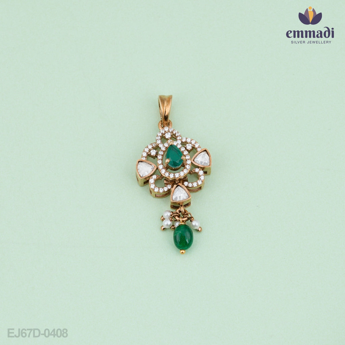 Nandhini Vibrant Green Victorian Pendant