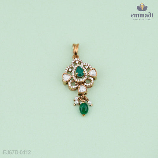 Tharini Elegant Green Victorian Pendant