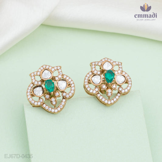 Meghna Victorian Green Studs Jewellery
