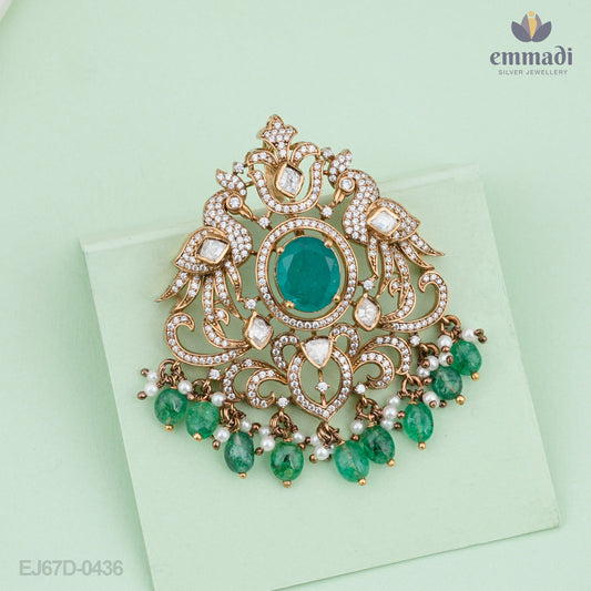 Radhika's Elegant Green Victorian Pendant