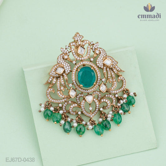 Tejaswi Victorian Green Pendant Elegance