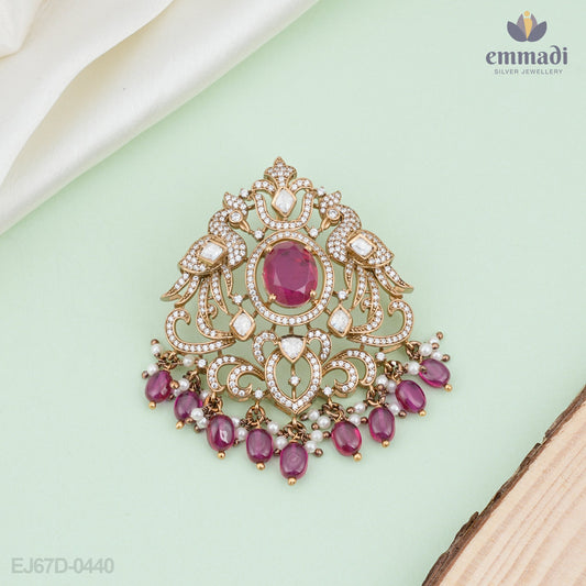Gowri Elegant Pink Victorian Pendant Jewelry