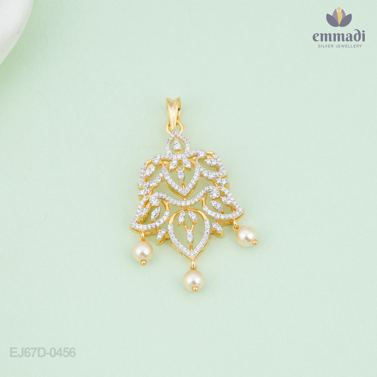 Mrunali's Elegant CZ Pendant and Mythili Elegance - Premium CZ Studs