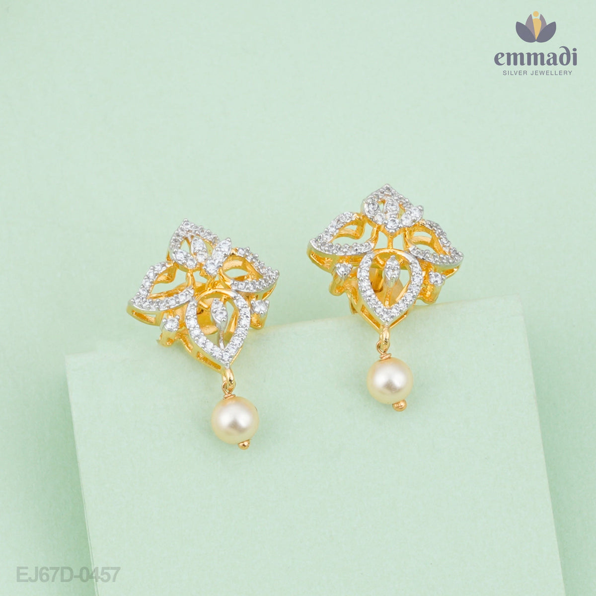 Mythili Elegance - Premium White CZ Studs