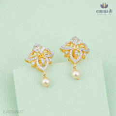 Mrunali's Elegant CZ Pendant and Mythili Elegance - Premium CZ Studs