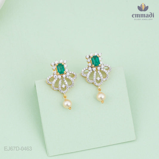 Ranjitha Radiance: Premium CZ Pendant and Ravi's Premium CZ Studs