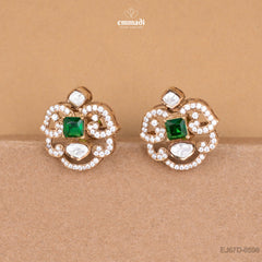 Gulfasha Victorian Green Silver Studs