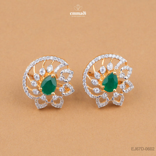 Gudya Premium CZ Green Studs Collection