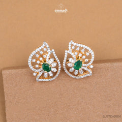 Guddi Elegant Green CZ Studs