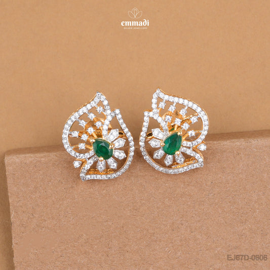 Gotiya Premium CZ Green Studs Jewelry