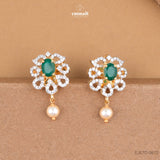 Gleaming Green Pendant and Premium CZ Studs Set