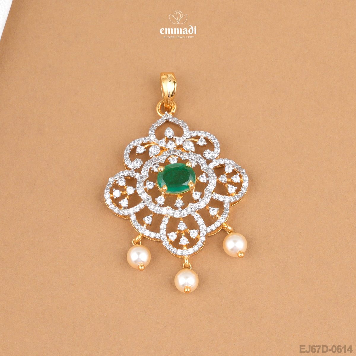 Geetu Elegant Green CZ Pendant