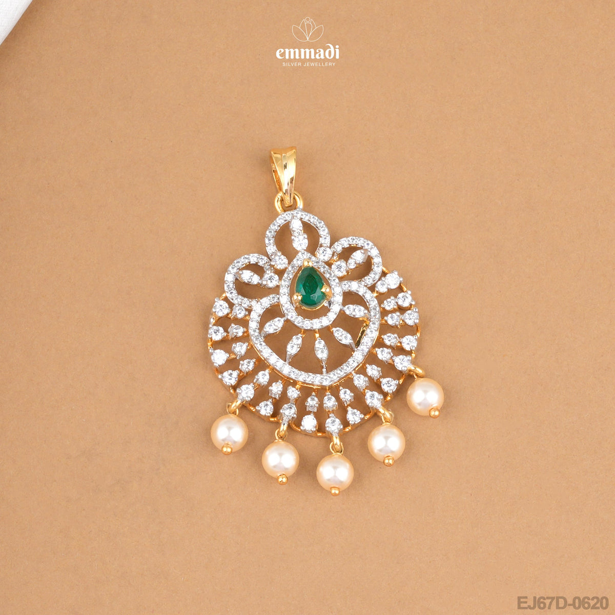 Gali Elegant Green CZ Pendant