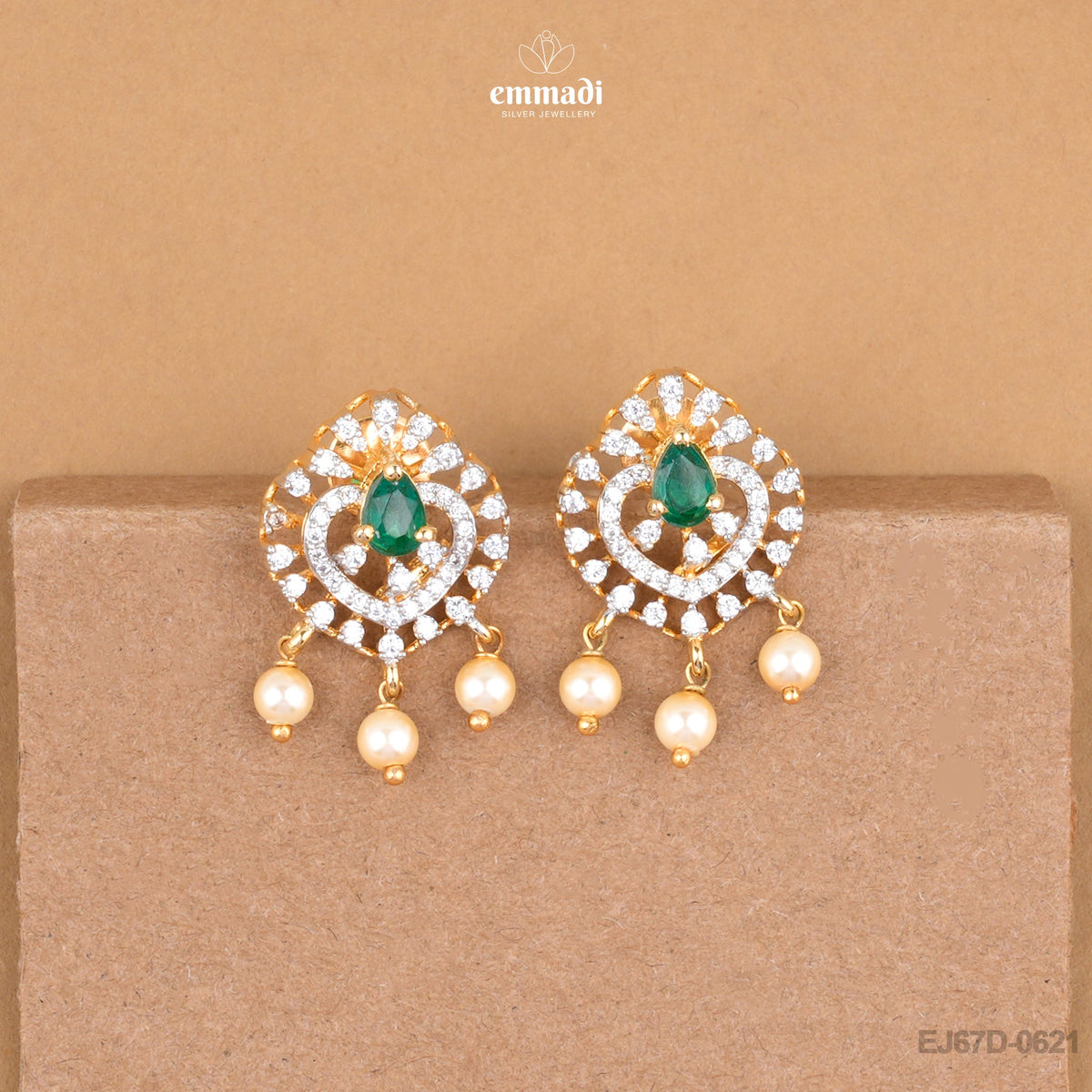 Gajala Chic Green Premium CZ Studs