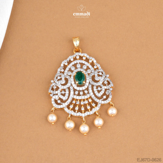 Fool's Radiance: Premium Green CZ Pendant